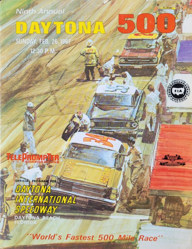 1967 NASCAR Daytona 500 TelePrompTer Corp, Program Front Cover