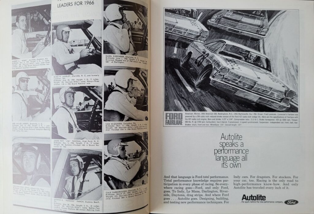 1967 NASCAR Martinsville Virginia 500 Program - NASCAR Leaders