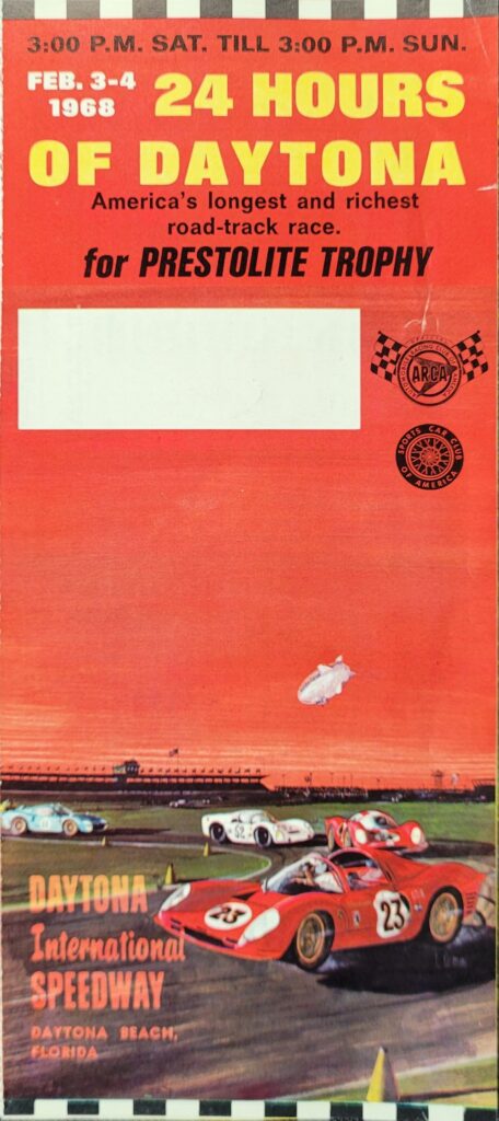 1968 NASCAR Daytona 500 Ticketing Brochure Back