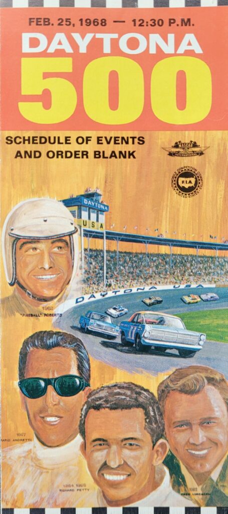 1968 NASCAR Daytona 500 Ticketing Brochure Front