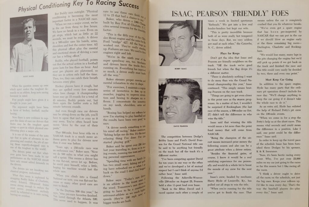 1968 NASCAR North Wilkesboro Wilkes 400 Program - Isaac and Pearson