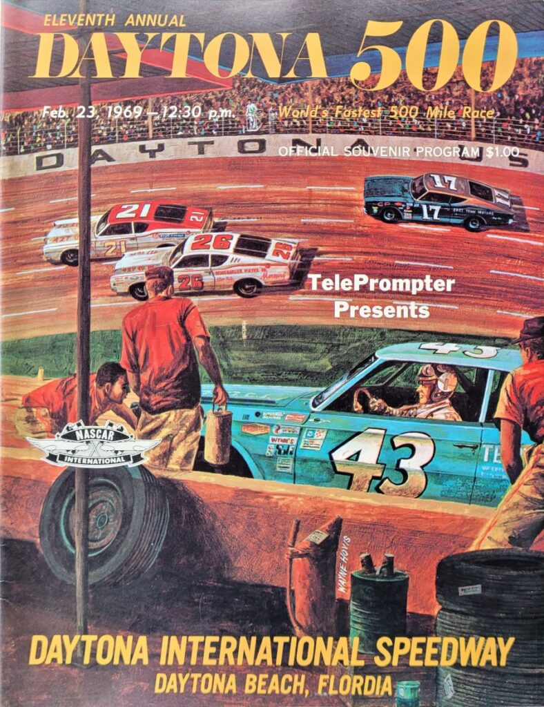 1969 NASCAR Daytona 500 TelePrompter Program Front Cover