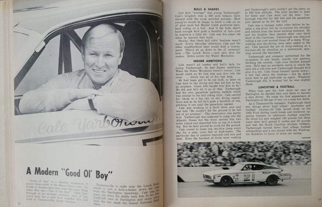 1969 NASCAR Texas World Texas 500 Program - Cale Yarborough