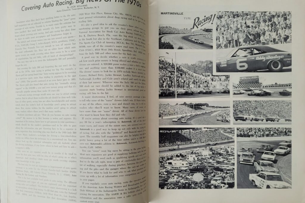 1970 NASCAR Martinsville Old Dominion 500 Program - Big News of the 1970s