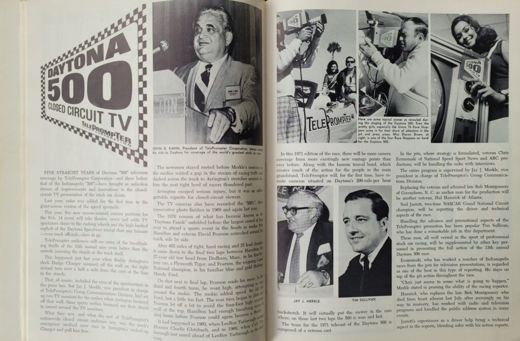 1971 NASCAR Daytona 500 Program - Daytona 500 Closed Circuit TV
