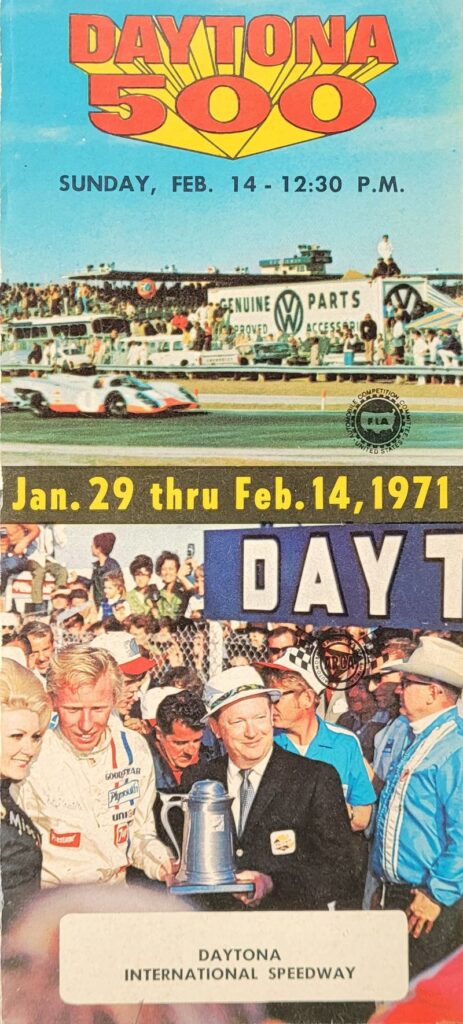 1971 NASCAR Daytona 500 Ticketing Brochure Front