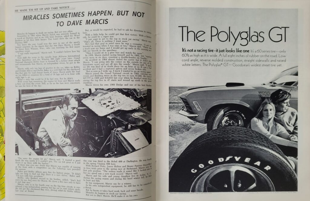 1971 NASCAR Martinsville Old Dominion 500 Program - Dave Marcis