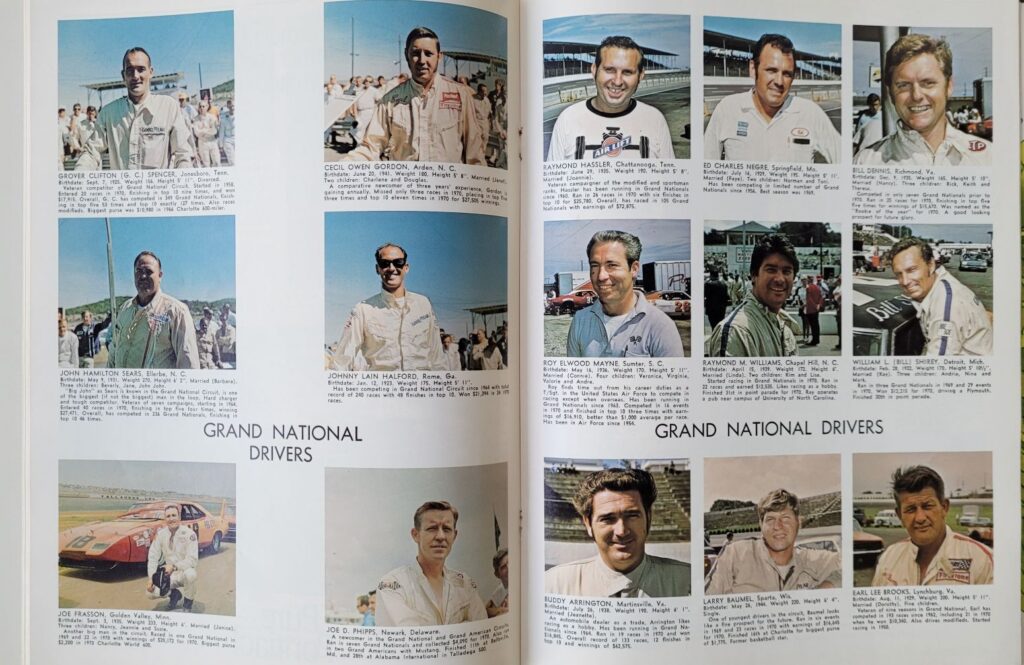 1971 NASCAR Martinsville Virginia 500 Program - Grand National Drivers