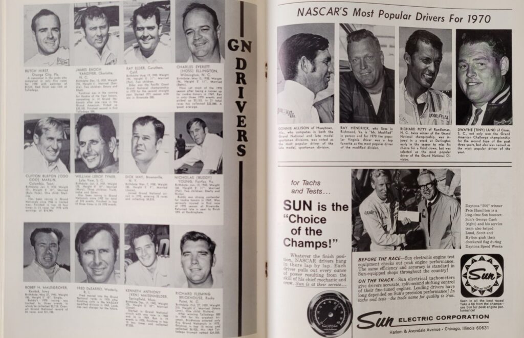 1971 NASCAR Martinsville Virginia 500 Program - Most Popular Drivers