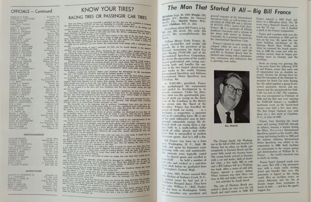 1971 NASCAR North Wilkesboro Wilkes 400 Program - Bill France