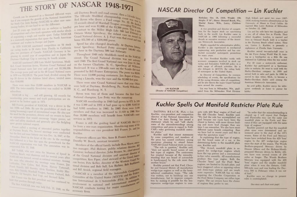 1971 NASCAR North Wilkesboro Wilkes 400 Program - Story of NASCAR