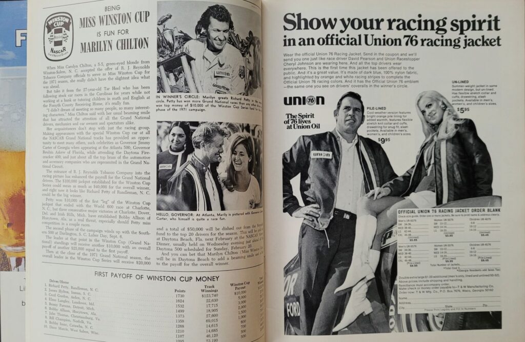 1971 NASCAR Texas World Texas 500 Program - Miss Winston Cup