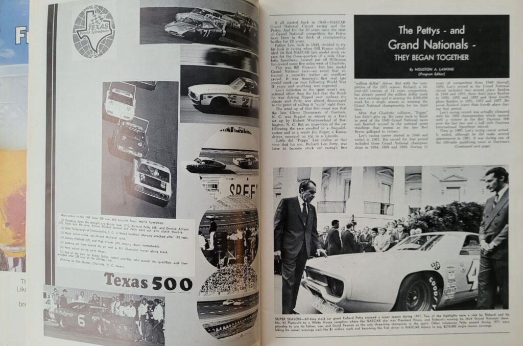 1971 NASCAR Texas World Texas 500 Program - Petty and Grand Nationals