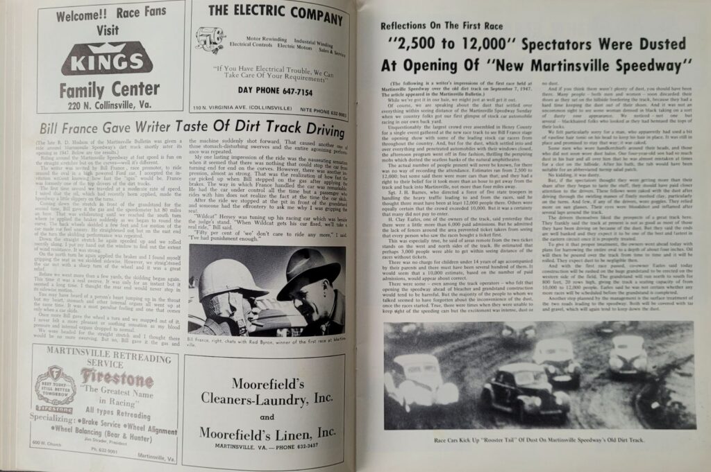 1972 NASCAR Martinsville Old Dominion 500 Program - Inaugural Race