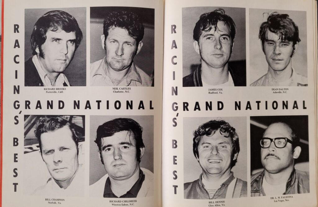 1972 NASCAR Martinsville Virginia 500 Program - Grand National Drivers