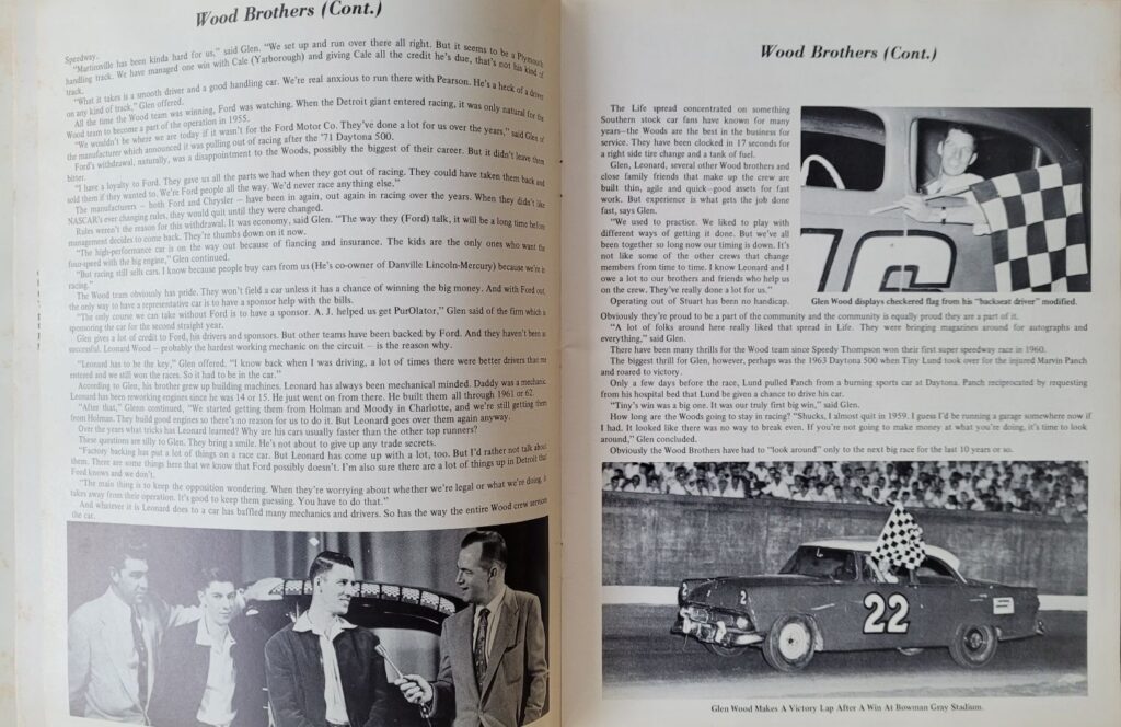 1972 NASCAR Martinsville Virginia 500 Program - Wood Brothers