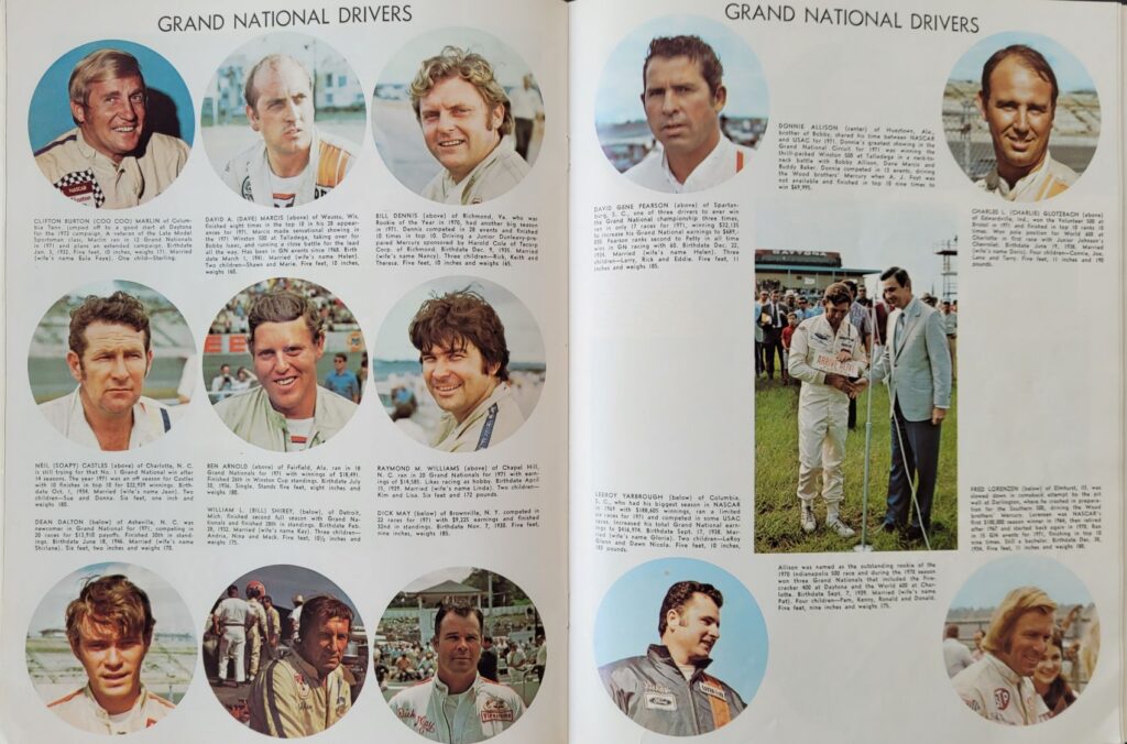 1972 NASCAR North Wilkesboro Wilkes 400 Program - G.N. Drivers