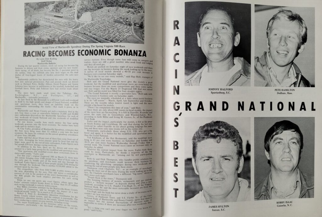 1973 NASCAR Martinsville Old Dominion 500 Program - Economic Bonanza