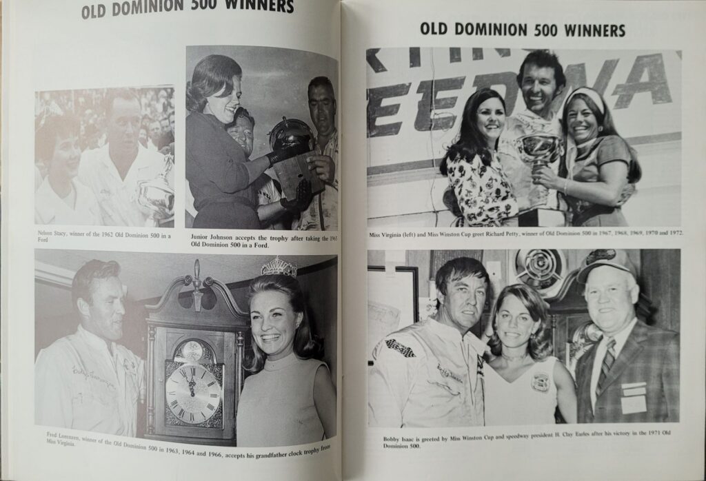 1973 NASCAR Martinsville Old Dominion 500 Program - Old Dominion 500 Winners