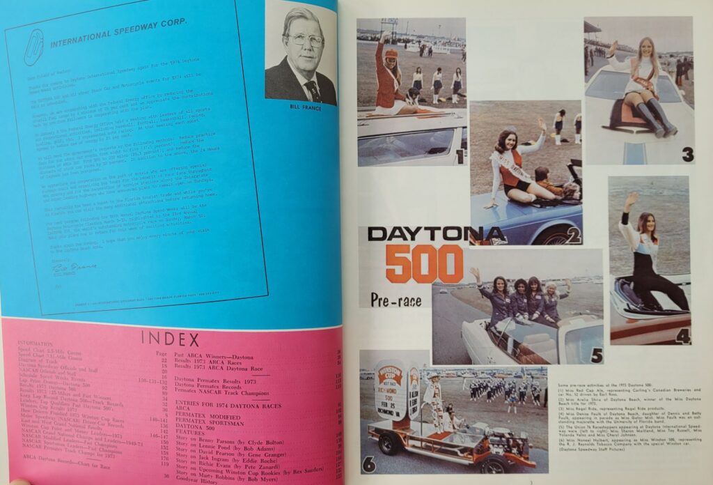 1974 NASCAR Daytona 500 Program - Pages 2-3
