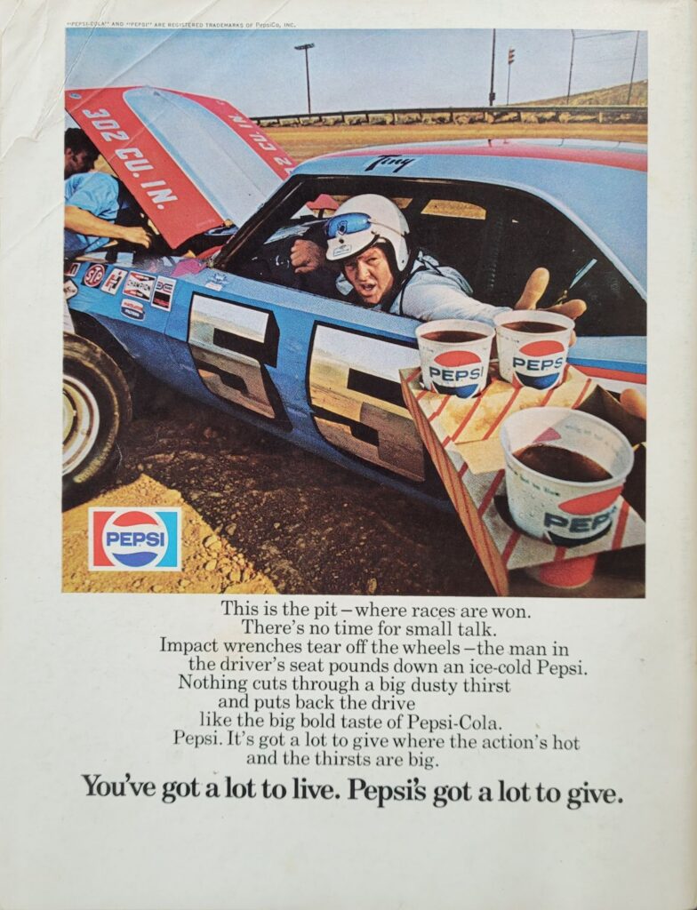 1974 NASCAR North Wilkesboro Wilkes 400 Program Back Cover