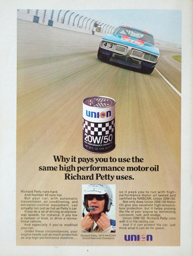 1975 NASCAR Martinsville Old Dominion 500 Program Back Cover