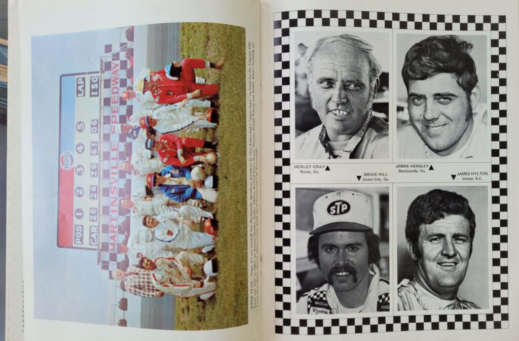 1975 NASCAR Martinsville Old Dominion 500 Program - Drivers