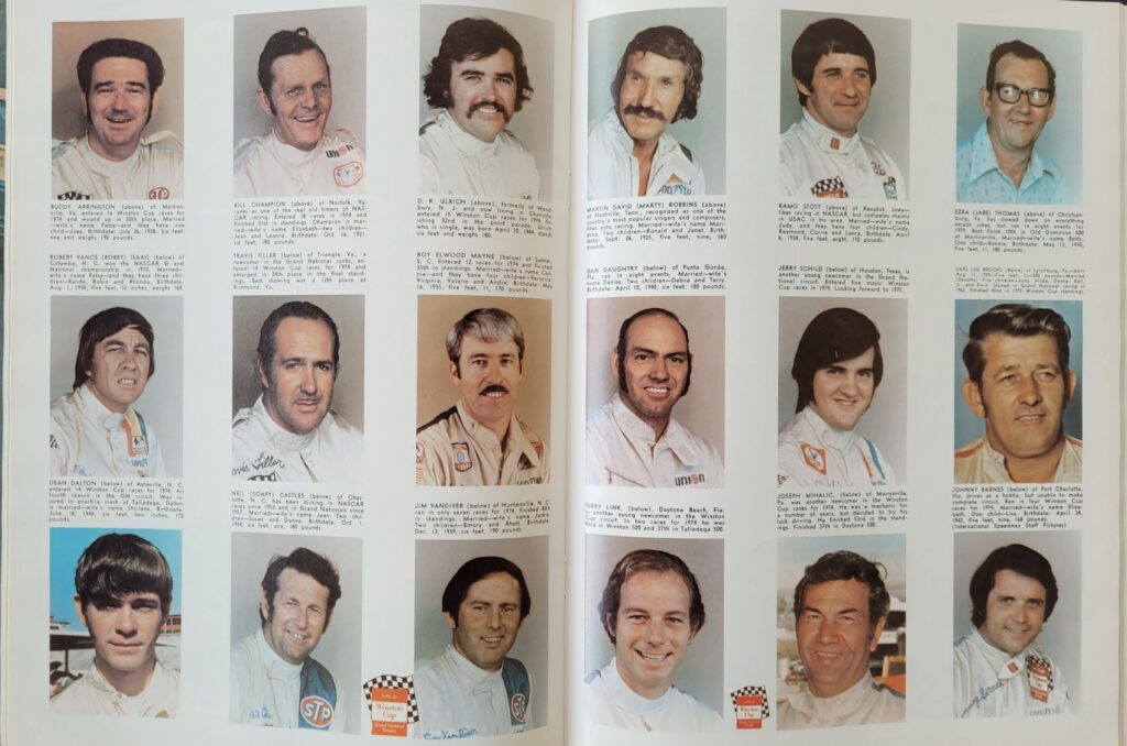 1975 NASCAR North Wilkesboro Wilkes 400 Program - Grand National Drivers