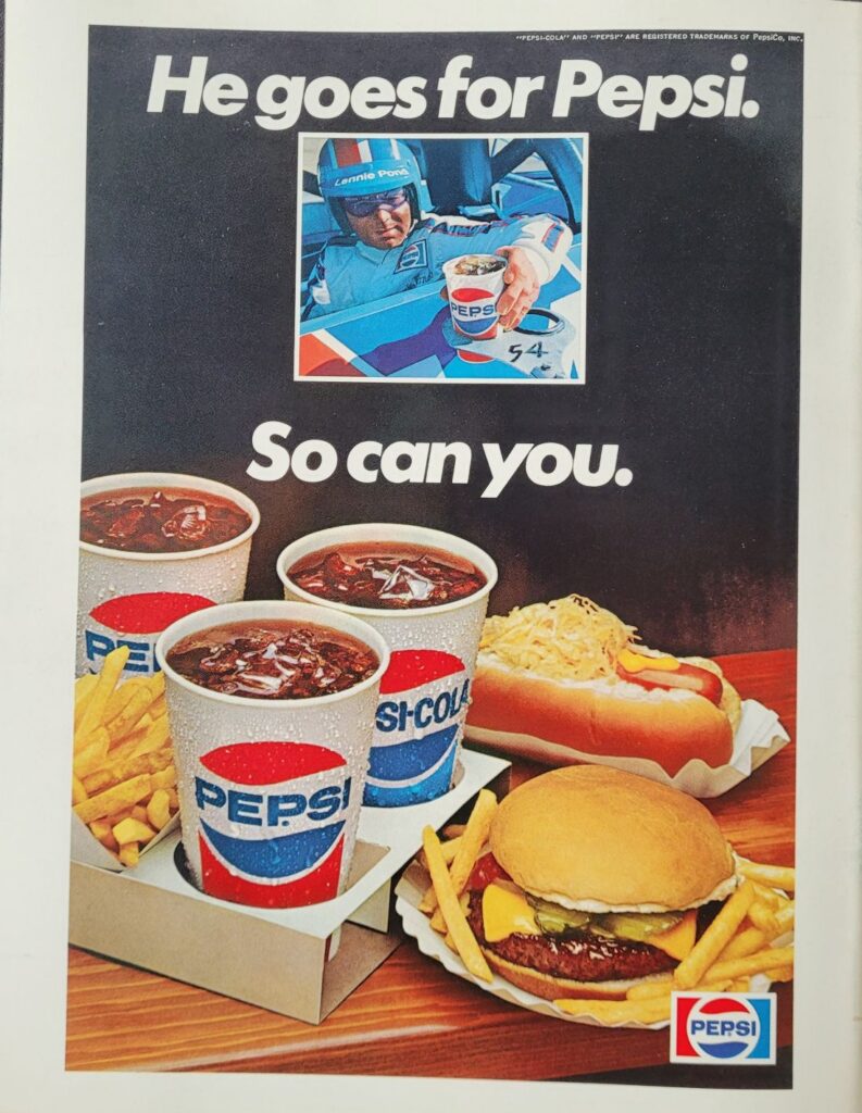1976 NASCAR Martinsville Old Dominion 500 Program Back Cover