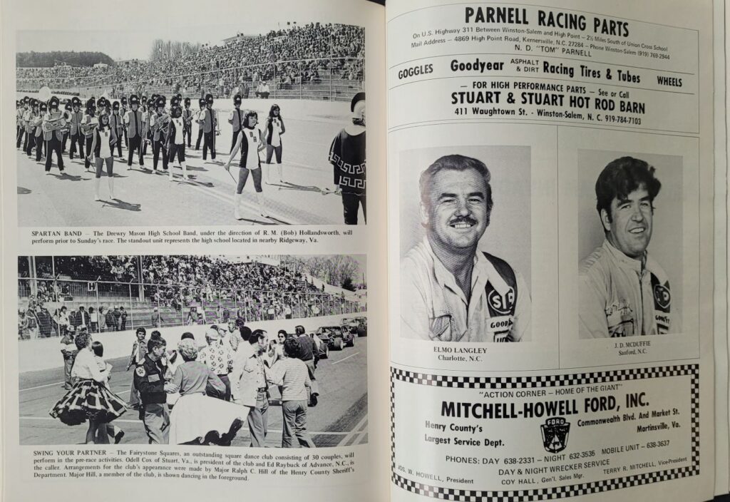 1976 NASCAR Martinsville Old Dominion 500 Program - Pre-Race Photos