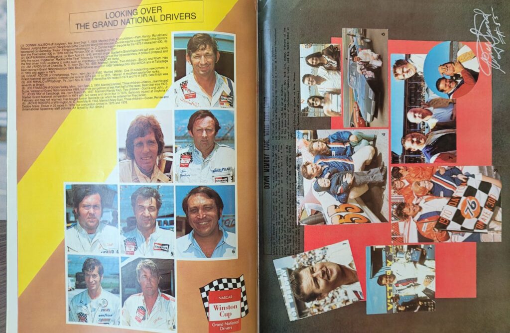 1976 NASCAR North Wilkesboro Wilkes 400 Program - Grand National Drivers