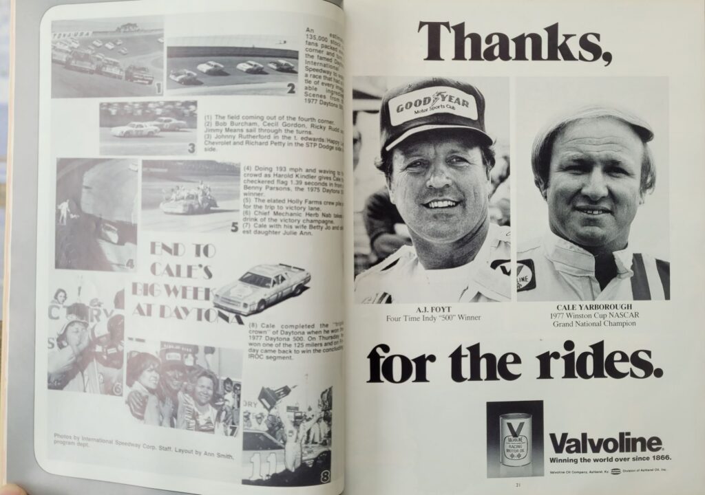 1978 NASCAR Daytona 500 Program - Pages 30-31