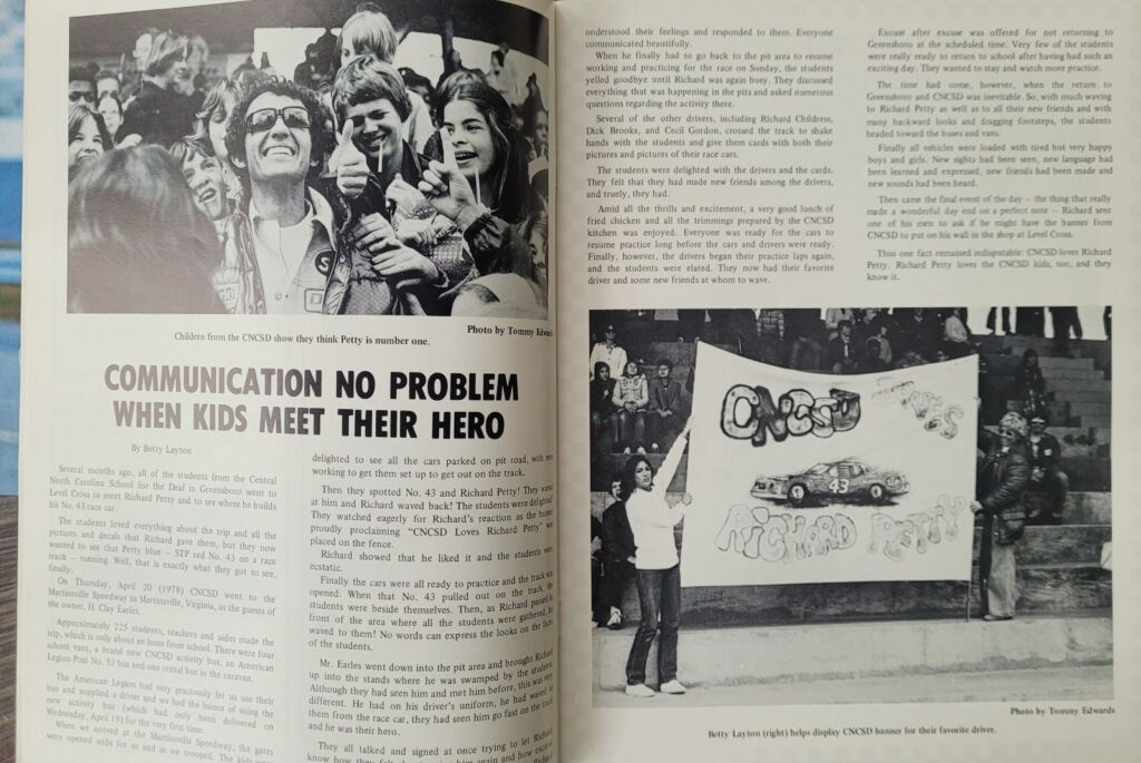 1978 NASCAR Martinsville Old Dominion 500 Program - Kids Meet Their Hero