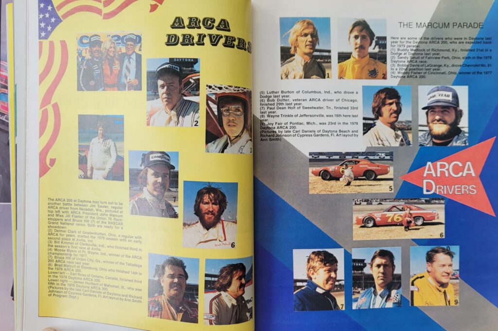 1979 NASCAR Daytona 500 Program - ARCA Drivers