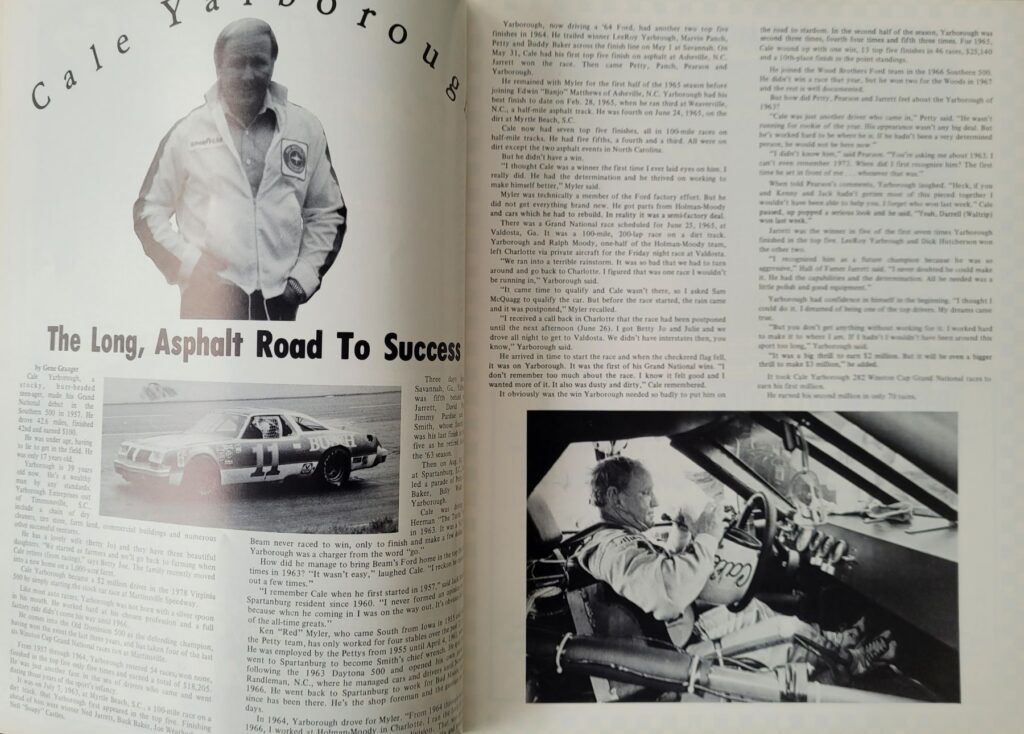1979 NASCAR Martinsville Old Dominion 500 Program - Cale Yarborough