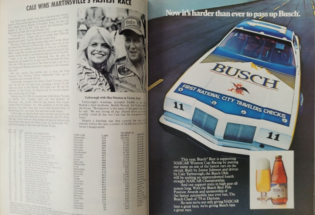 1979 NASCAR Martinsville Old Dominion 500 Program - Martinsville's Fastest Race