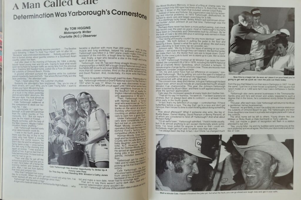 1979 NASCAR North Wilkesboro Holly Farms 400 Program - Cale Yarborough