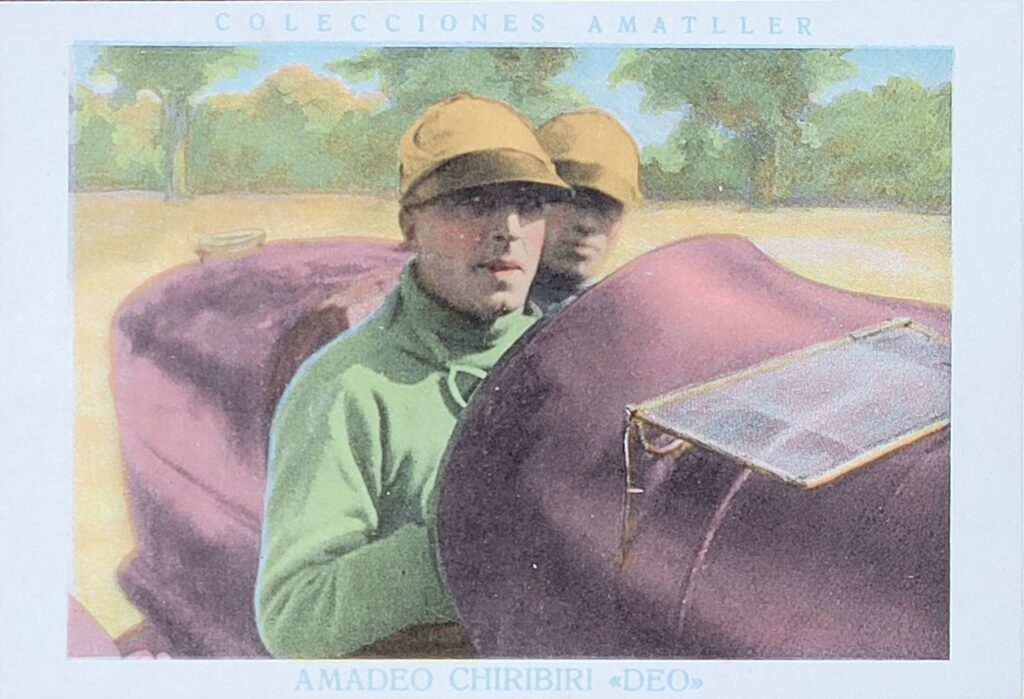 1928 Amatller (ES) Automovilismo Amadeo Chiribiri Card #20 - Front