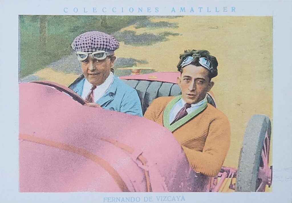 1928 Amatller (ES) Automovilismo Fernando de Vizcaya Card #3 - Front