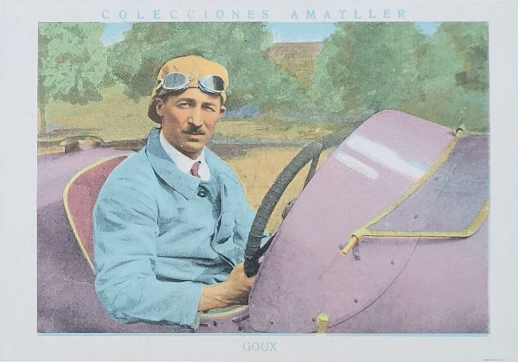 1928 Amatller (ES) Automovilismo Jules Goux Card #14 - Front