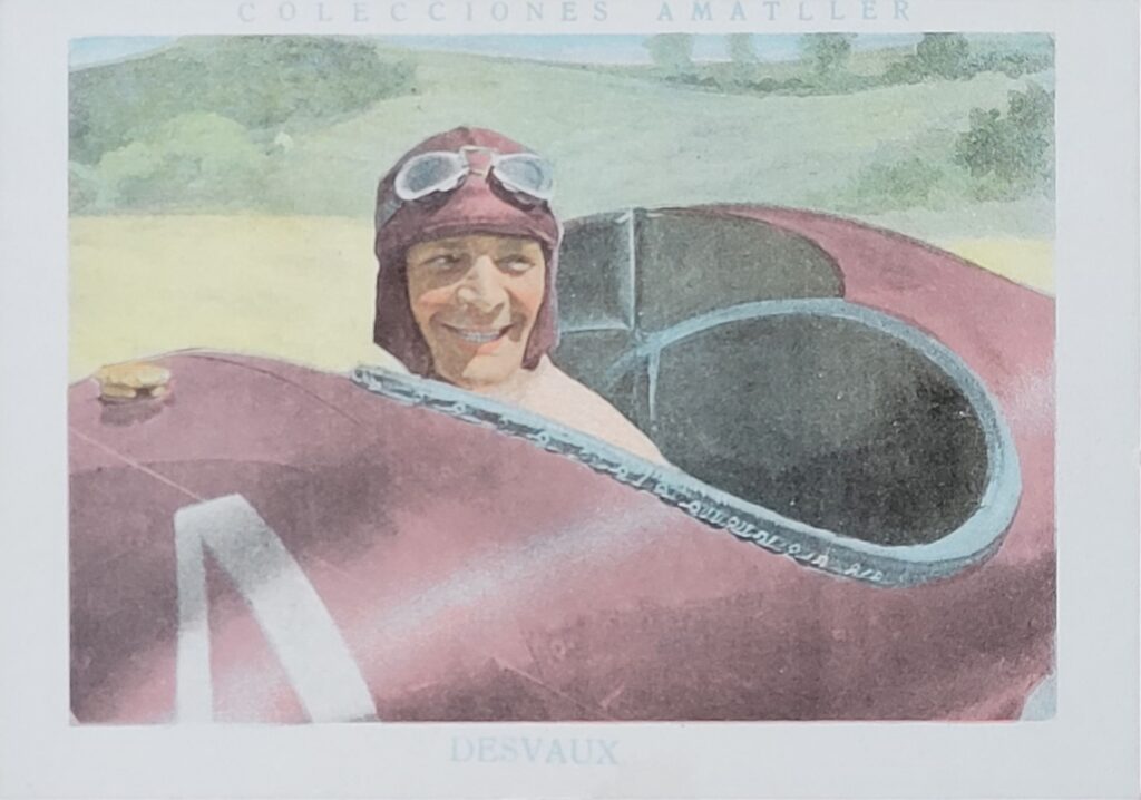 1928 Amatller (ES) Automovilismo Lucien Desvaux Card #23 - Front