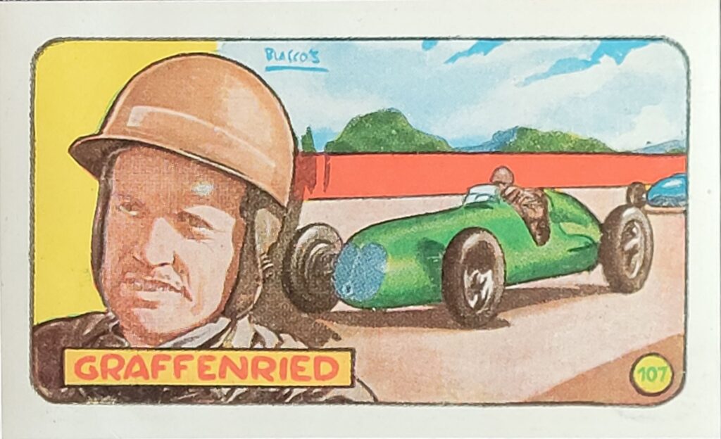 1952 Cliper Heroes Mundiales Baron Emmanuel Graffenried Card #107