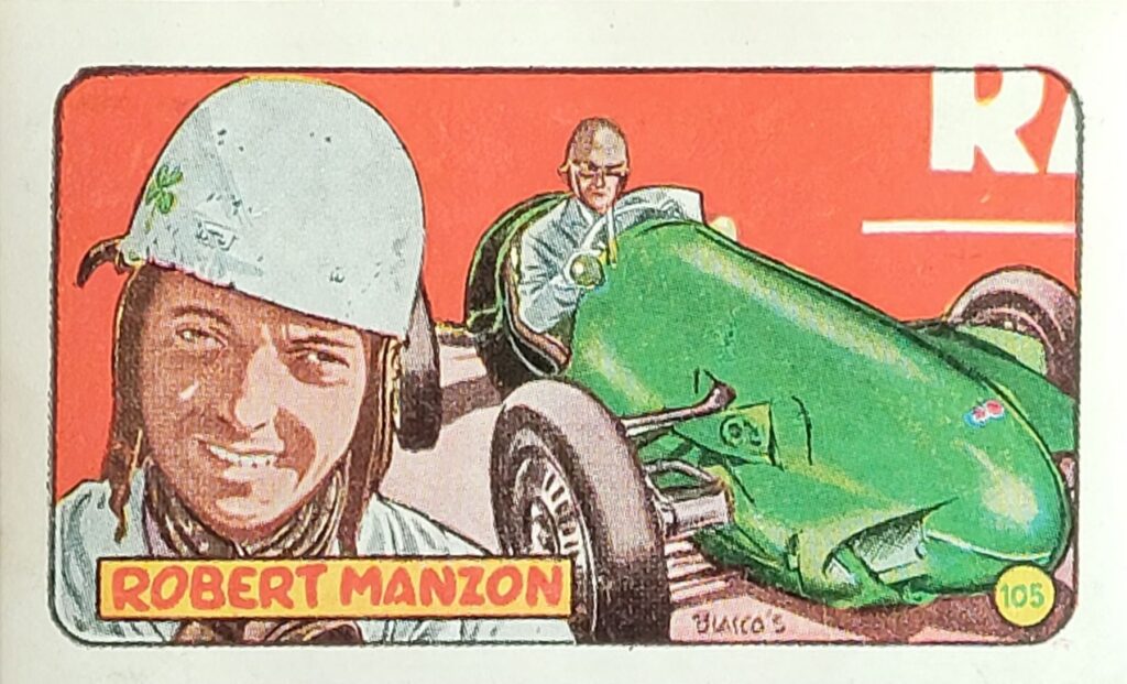 1952 Cliper Heroes Mundiales Robert Manzon Card #105