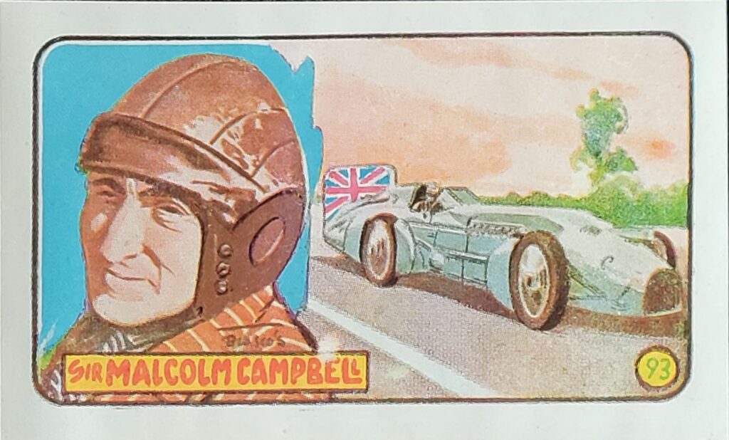 1952 Cliper Heroes Mundiales Sir Malcolm Campbell Card #93