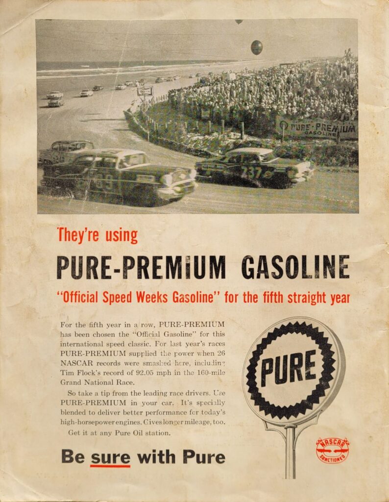 1956 NASCAR Daytona Beach & Road Course Program Back Cover
