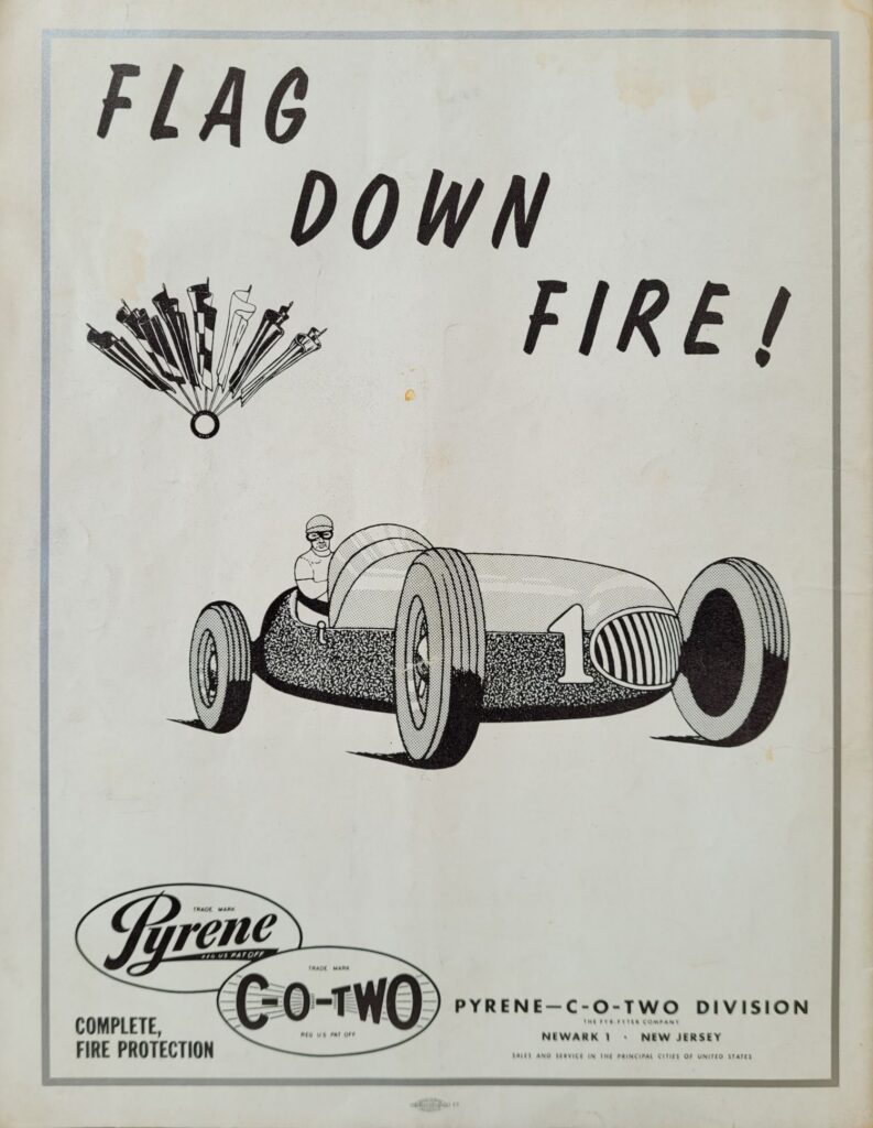 1956 USAC Indiana State Fairgrounds Hoosier Hundred Program Back Cover