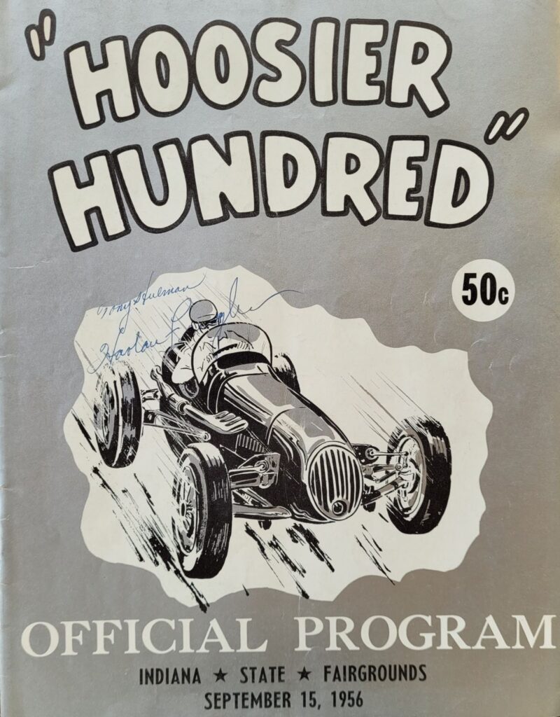 1956 USAC Indiana State Fairgrounds Hoosier Hundred Program Front Cover