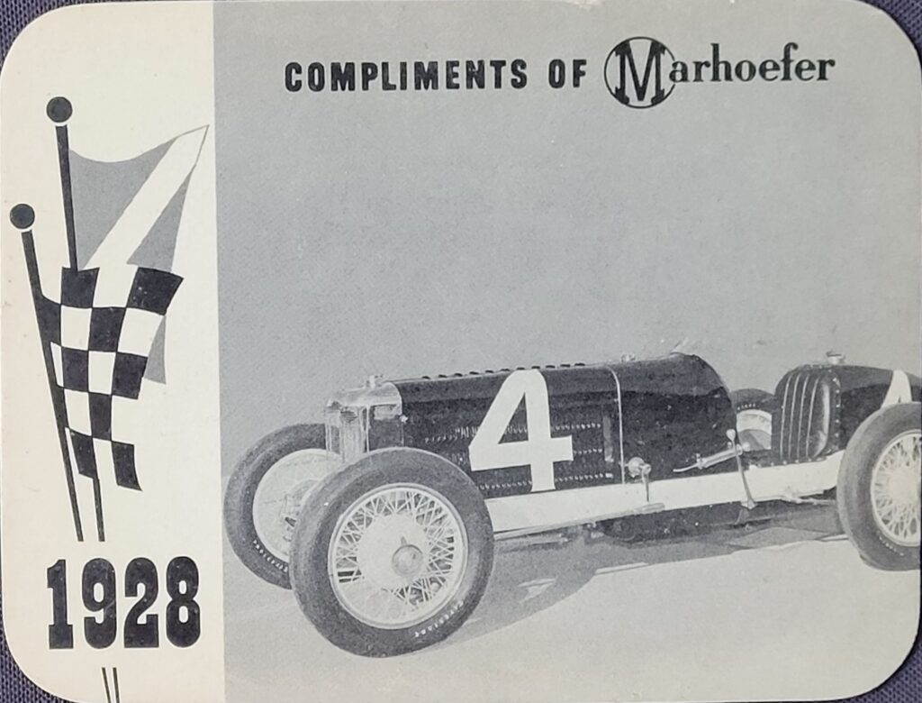 1963 Marhoefer Meats Review of Famous Racing Cars - 1928 Miller Special - Front