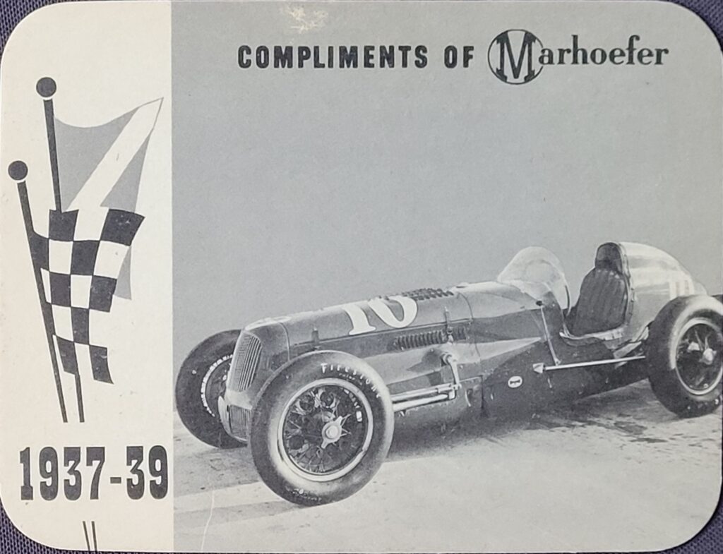 1963 Marhoefer Meats Review of Famous Racing Cars - 1937-1939 Thorne Engineering Special - Front
