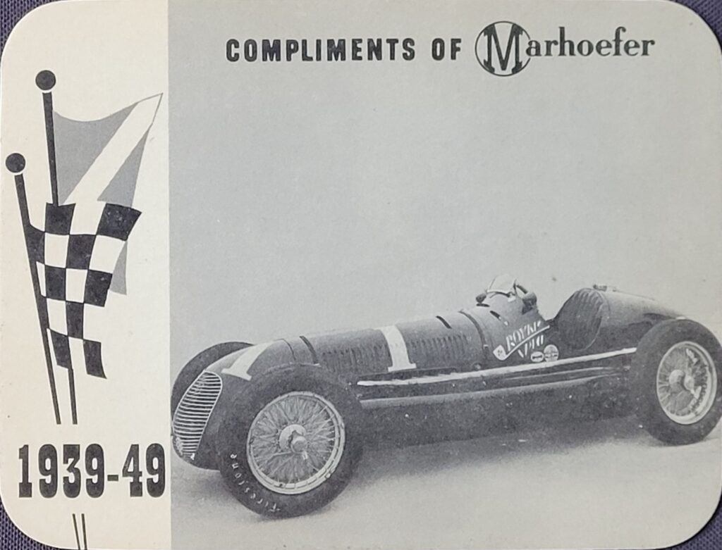 1963 Marhoefer Meats Review of Famous Racing Cars - 1939-49 Boyle Special - Front
